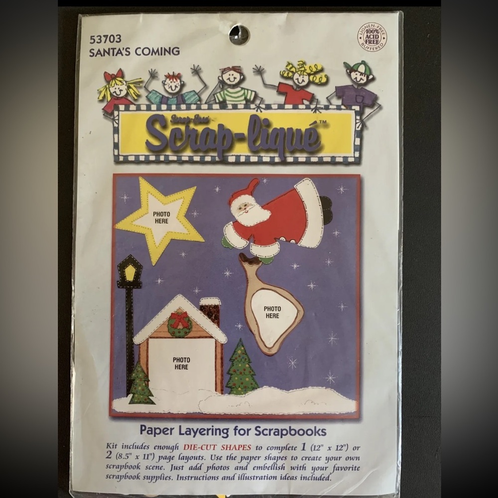 Scrap-lique #53703 SANTA’S COMING Christmas Scrapbooking Layering NIP